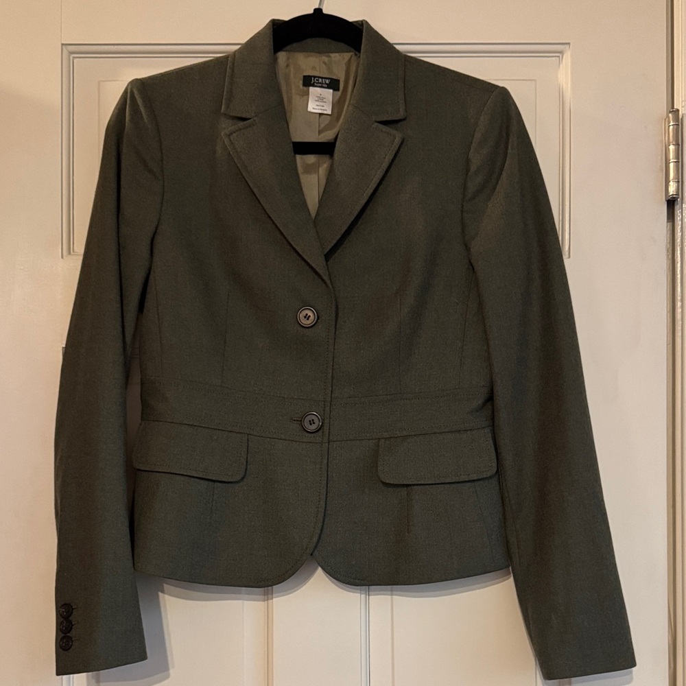 J. Crew Women's Heathered Olive Blazer